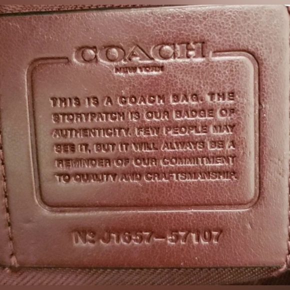 COACH OXBLOOD PEBBLED TURNLOCK CHAIN TOTE 57107 - Picture 7 of 8